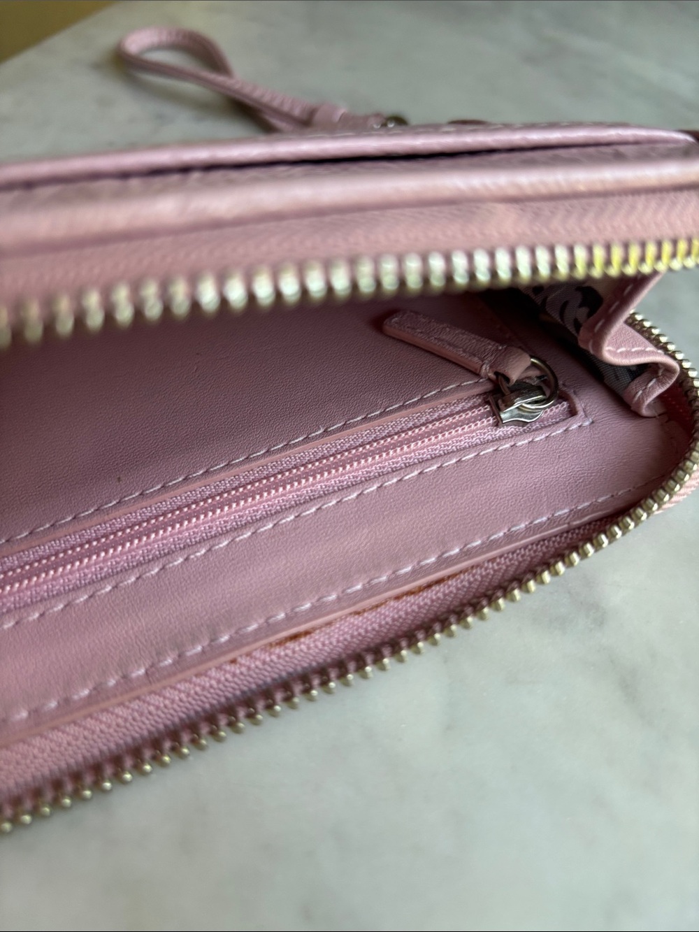Coach Pale Pink Poppy Leather Wristlet with Silver Tone Accents - Picture 12 of 12